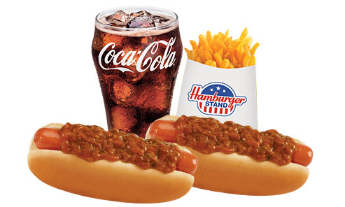 Combo #10 Two Chili Dogs, medium fries & small drink