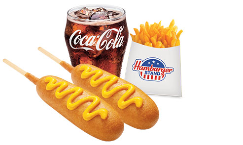 Combo #3 Two Corn Dogs, medium fries & small drink