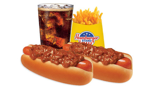 Combo #5 Two Chili Dogs, Big Fries and Small Drink