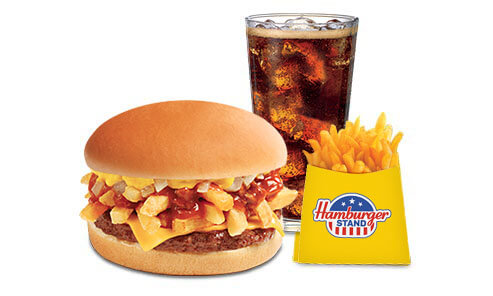 Combo #9 Junkyard Chili Cheeseburger, Big Fries and Small Drink