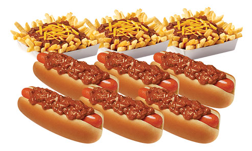 Crowd Pleaser #15 - Six Chili Dogs and Three Chili Cheese Fries