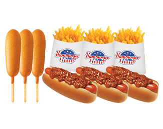 Media for #14 Crowd Pleaser: 3 Chili Dogs, 3 Corn Dogs & 3 Regular Fries