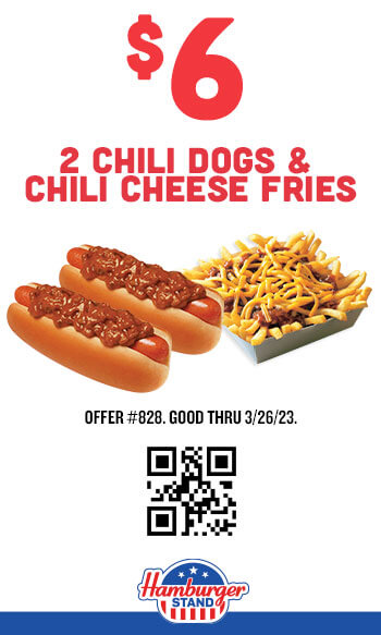 $6 Two Chili Dogs & Chili Cheese Dogs Coupon #828
