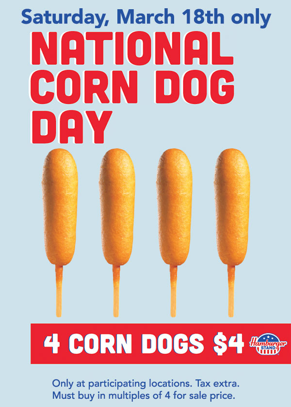 Hamburger Stand National Corn Dog Day March 18th 2023