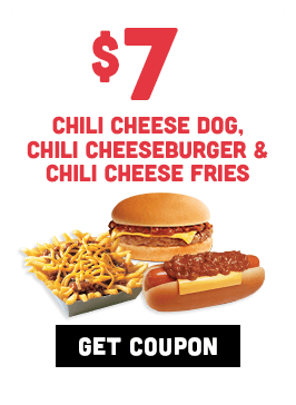 $7 - chili cheese dog, chili cheeseburger, chili cheese fries - #829