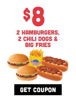 $8 - 2 hamburgers, 2 chili dogs, big fries - #830