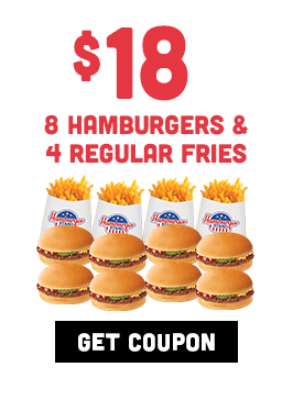 $18 - 8 hamburgers, 4 regular fries - #835