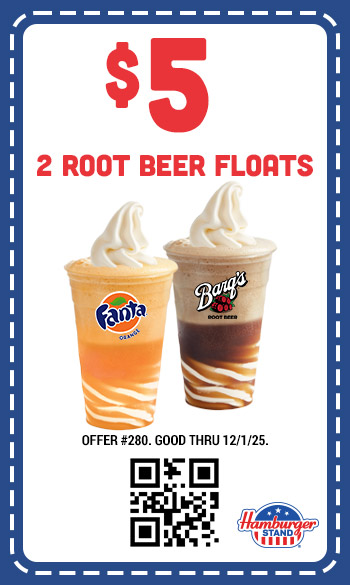$5 Two Root Beer Floats Coupons $5 Two Root Beer Floats Coupons