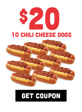 $20 Ten Chili Cheese Dogs Coupon