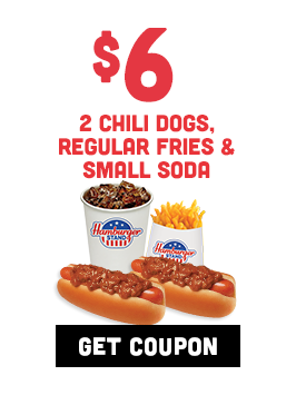 $6 Two Chili Dogs, Regular Fries & Small Drink Coupon