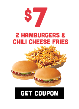 $7 Two Hamburgers & Chili Cheese Fries Coupon