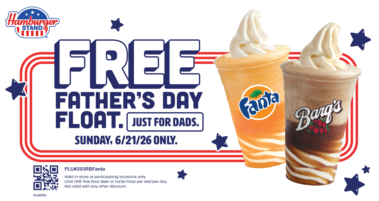 Free Father's Day Float Coupon Hamburger Stand
