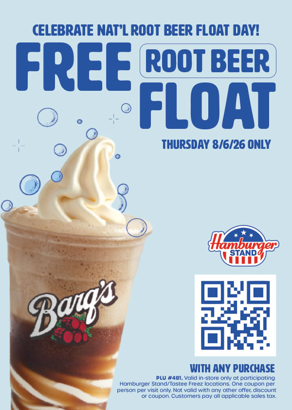 Hamburger Stand National Root Beer Float Day Coupon 2026